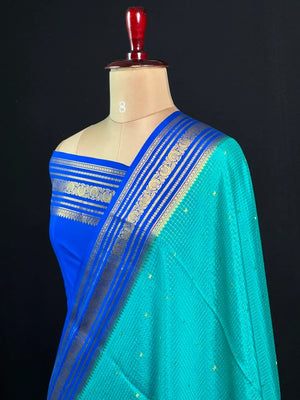 Authentic Pure Mysore Silk-Mungi Checks Star Design