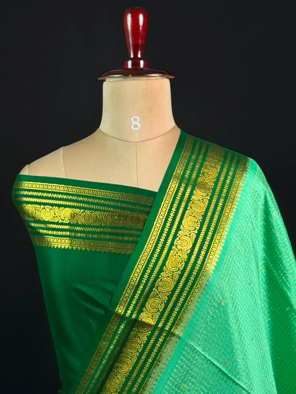 Authentic Pure Mysore Silk-Mungi Checks Star Design