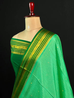 Authentic Pure Mysore Silk-Mungi Checks Star Design