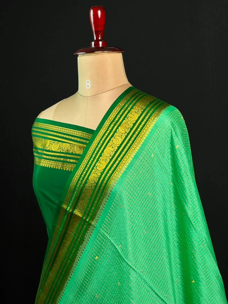 Authentic Pure Mysore Silk-Mungi Checks Star Design