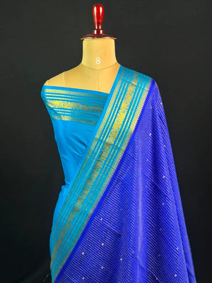 Authentic Pure Mysore Silk-Mungi Checks Star Design