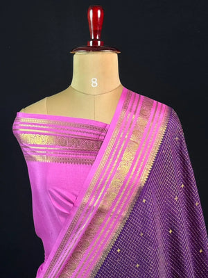 Authentic Pure Mysore Silk-Mungi Checks Star Design