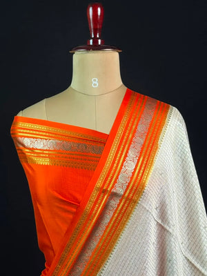 Authentic Pure Mysore Silk-Mungi Checks Star Design