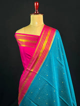 Authentic Pure Mysore Silk-Mungi Checks Star Design