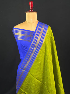 Authentic Pure Mysore Silk-Mungi Checks Star Design