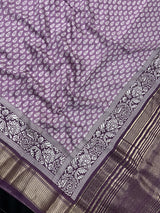 Bandhni Print Musk Malai Cotton Silk Saree