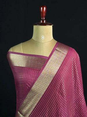Semi Crepe Silk Saree with Classic Checks