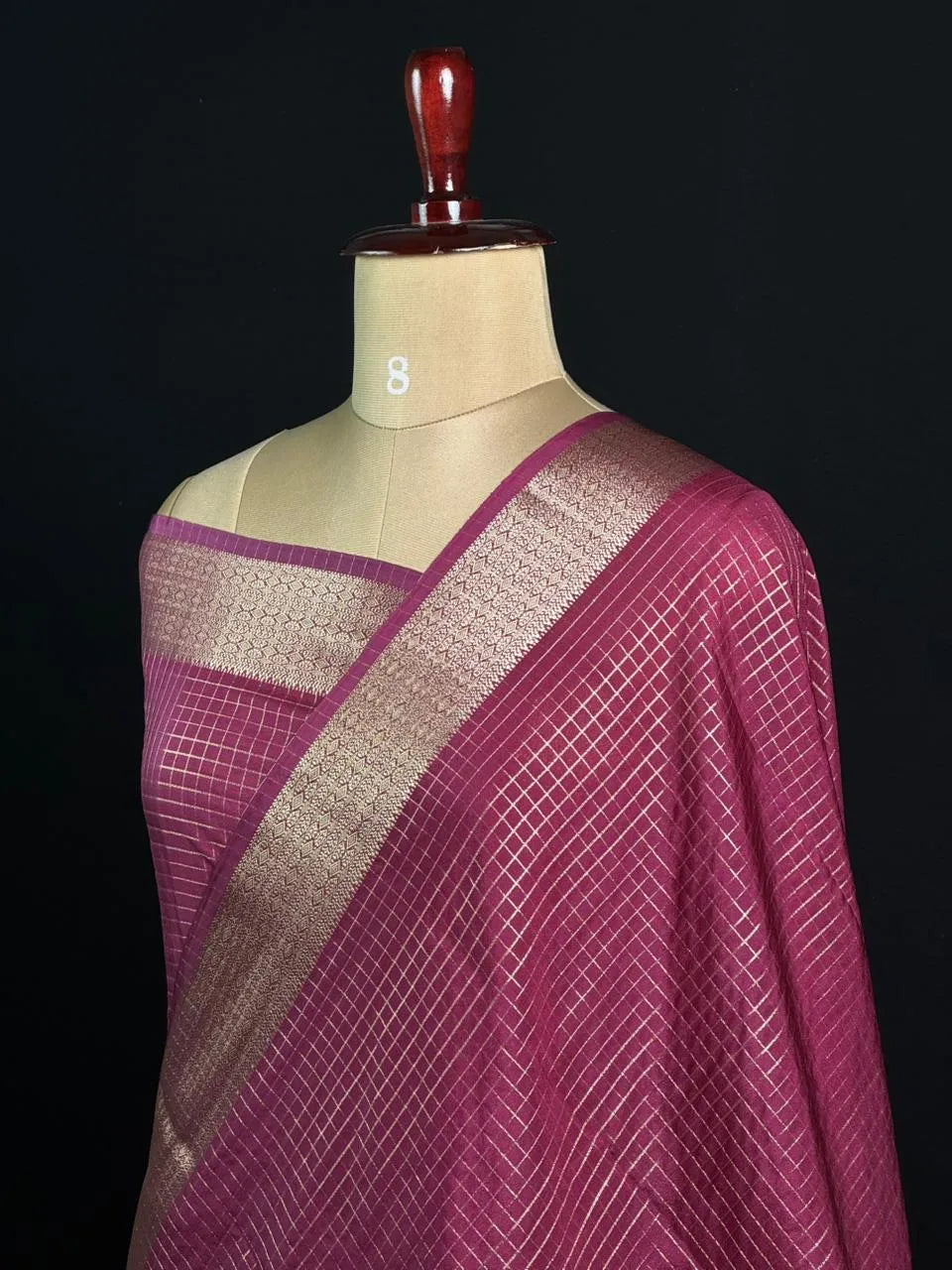 Semi Crepe Silk Saree with Classic Checks