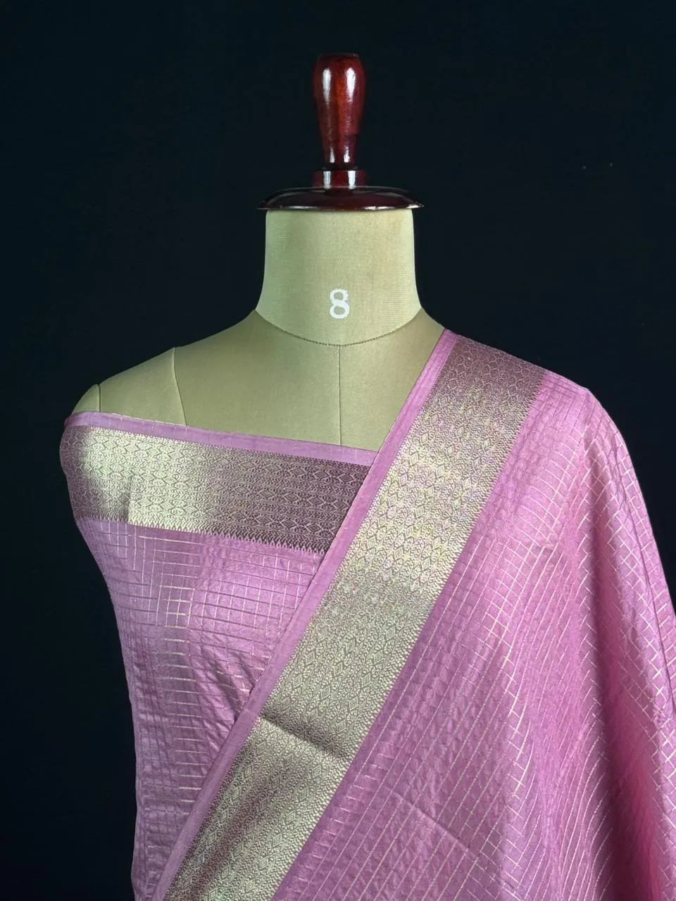 Semi Crepe Silk Saree with Classic Checks