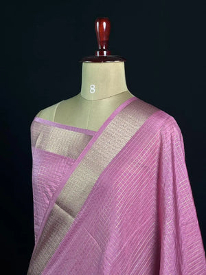Semi Crepe Silk Saree with Classic Checks