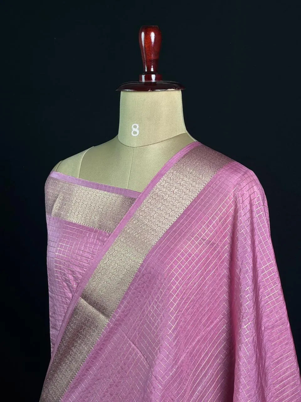 Semi Crepe Silk Saree with Classic Checks