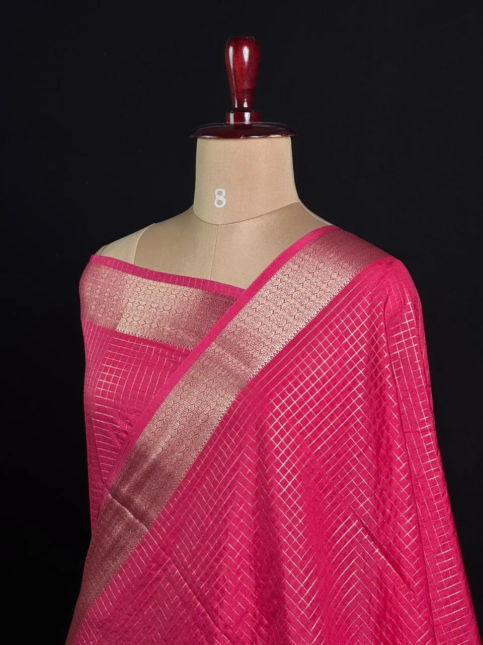 Semi Crepe Silk Saree with Classic Checks