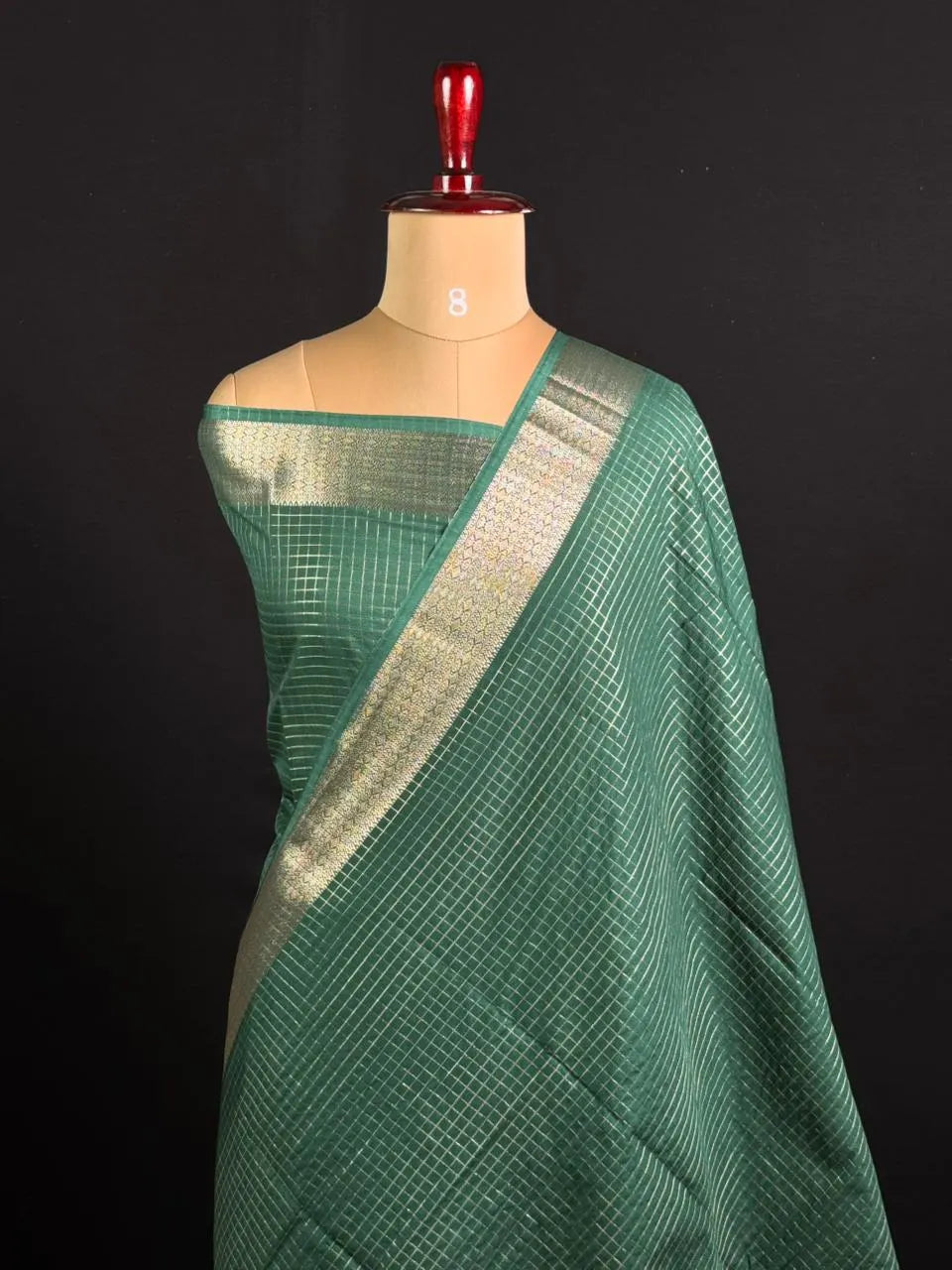Semi Crepe Silk Saree with Classic Checks
