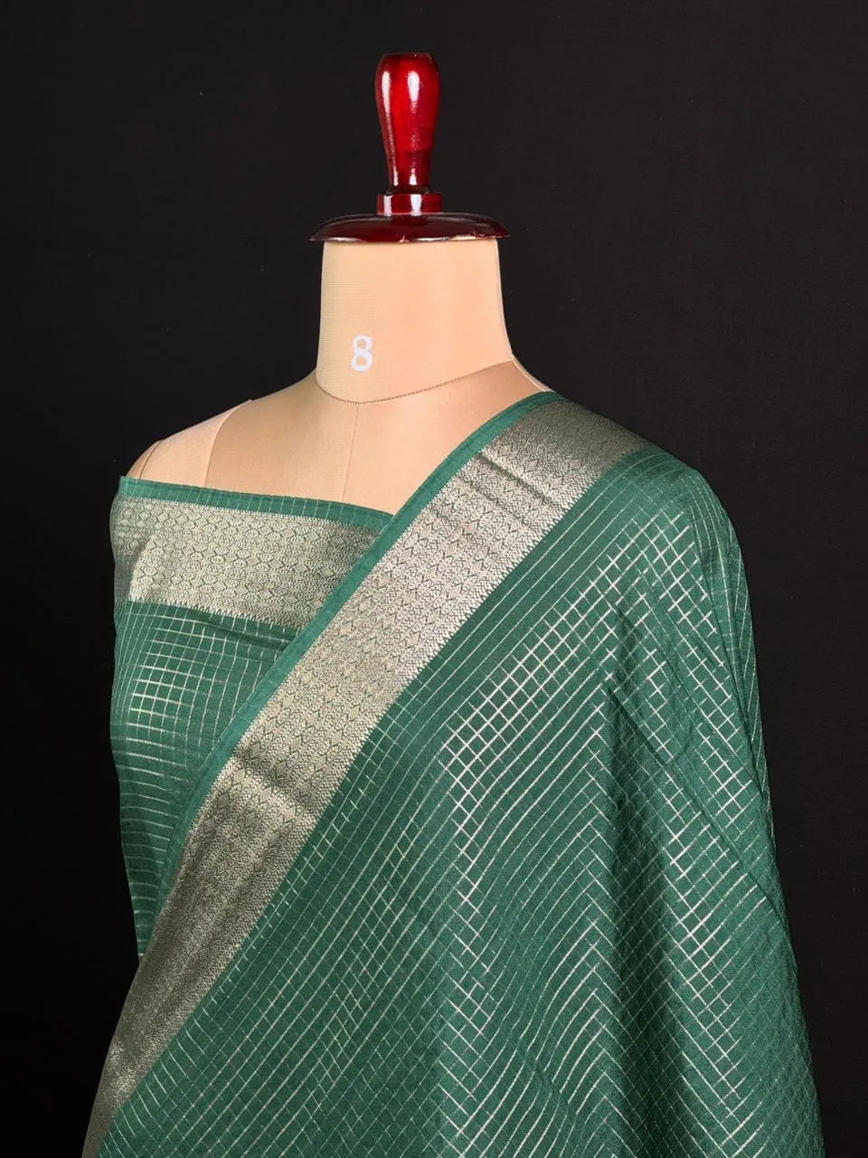 Semi Crepe Silk Saree with Classic Checks