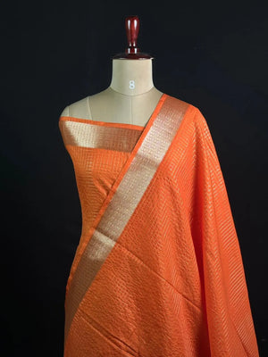 Semi Crepe Silk Saree with Classic Checks
