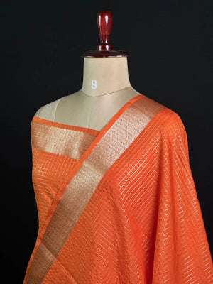 Semi Crepe Silk Saree with Classic Checks