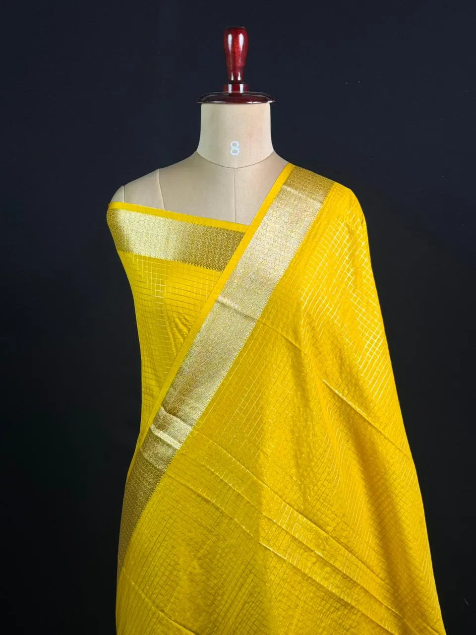 Semi Crepe Silk Saree with Classic Checks