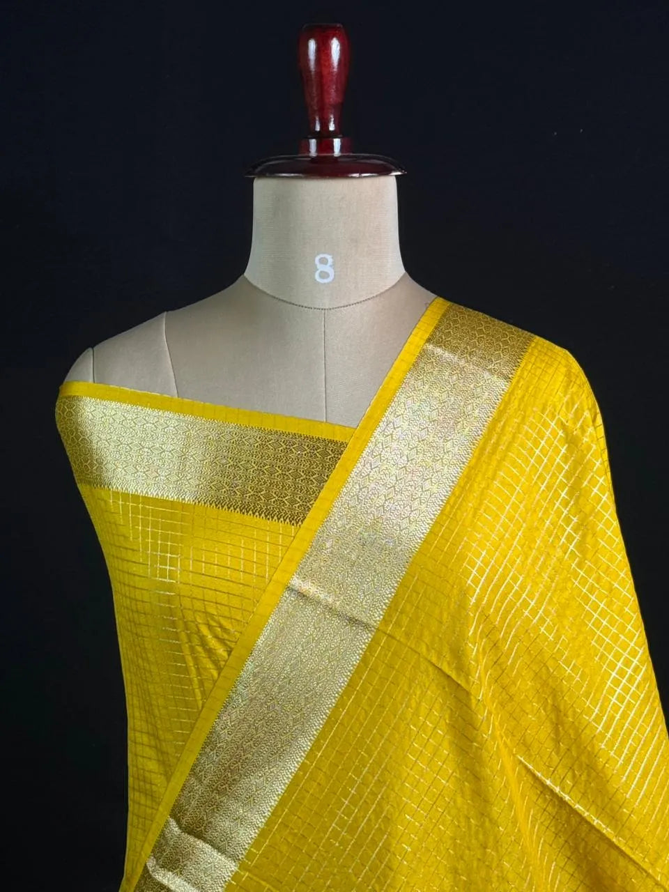 Semi Crepe Silk Saree with Classic Checks