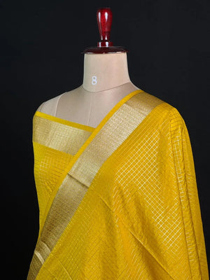 Semi Crepe Silk Saree with Classic Checks