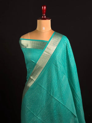 Semi Crepe Silk Saree with Classic Checks