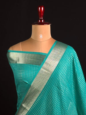 Semi Crepe Silk Saree with Classic Checks