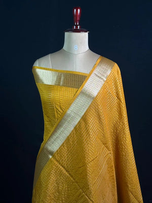 Semi Crepe Silk Saree with Classic Checks
