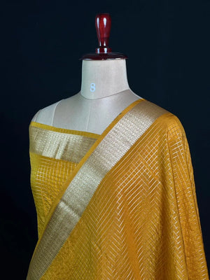 Semi Crepe Silk Saree with Classic Checks