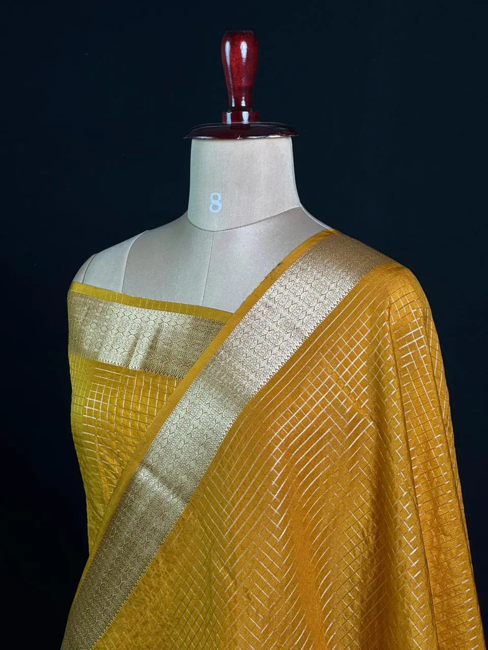 Semi Crepe Silk Saree with Classic Checks