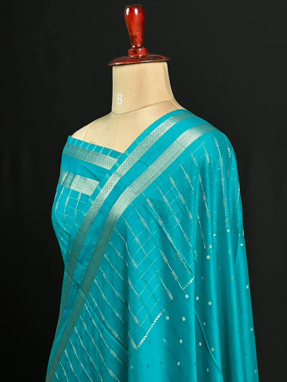 Stylish Semi Mysore Silk Saree with Traditional Chex Design