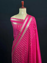 Stylish Semi Mysore Silk Saree with Traditional Chex Design