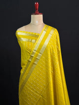 Stylish Semi Mysore Silk Saree with Traditional Chex Design