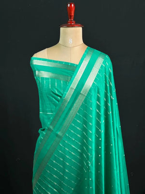 Stylish Semi Mysore Silk Saree with Traditional Chex Design