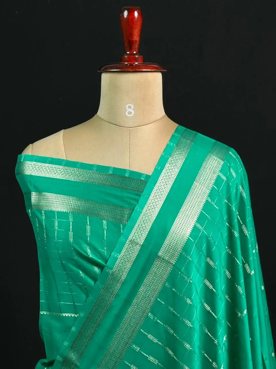 Stylish Semi Mysore Silk Saree with Traditional Chex Design