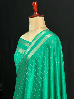 Stylish Semi Mysore Silk Saree with Traditional Chex Design