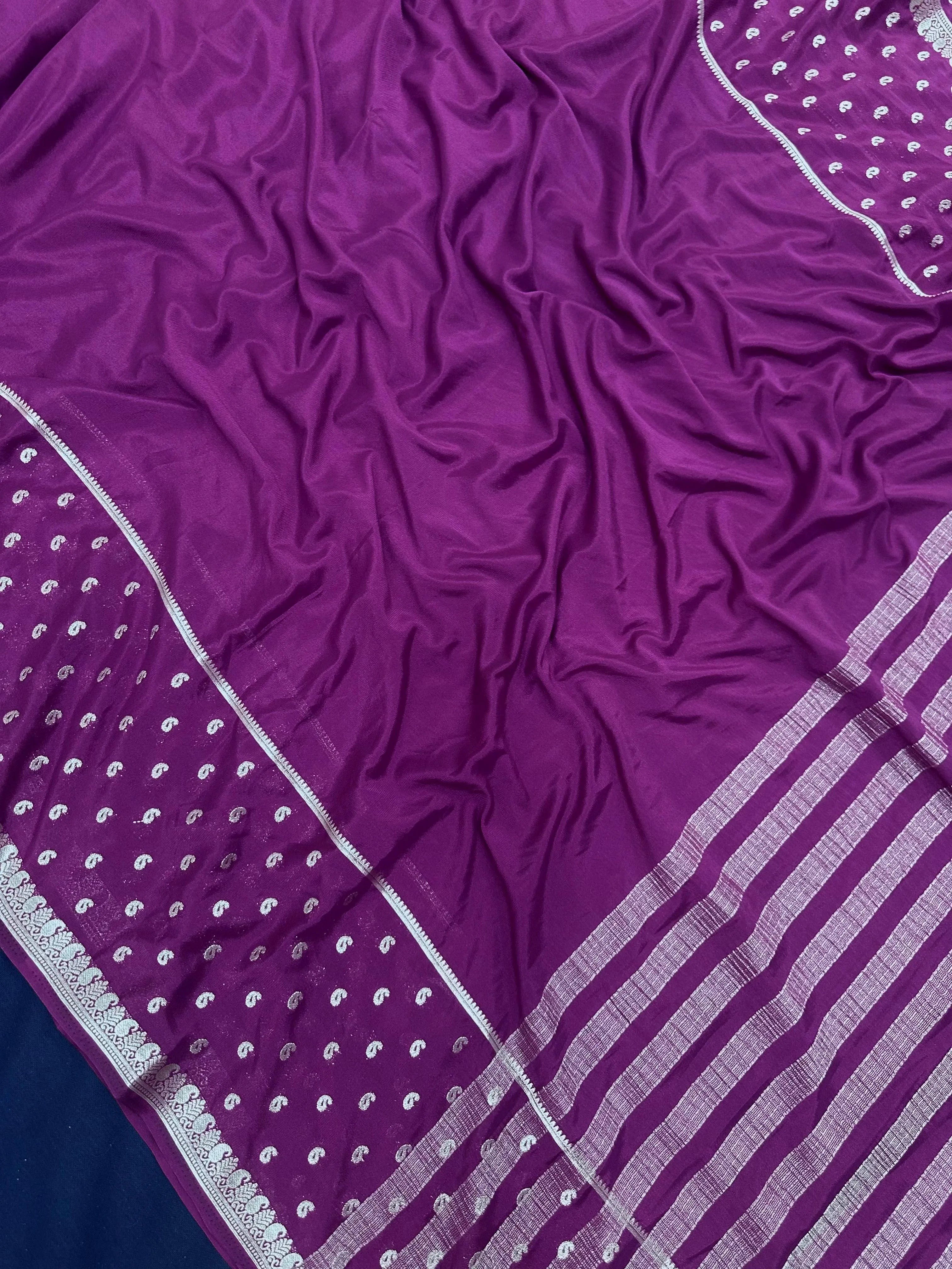 Traditional Semi-Mysore Crepe Silk with Modern Charm