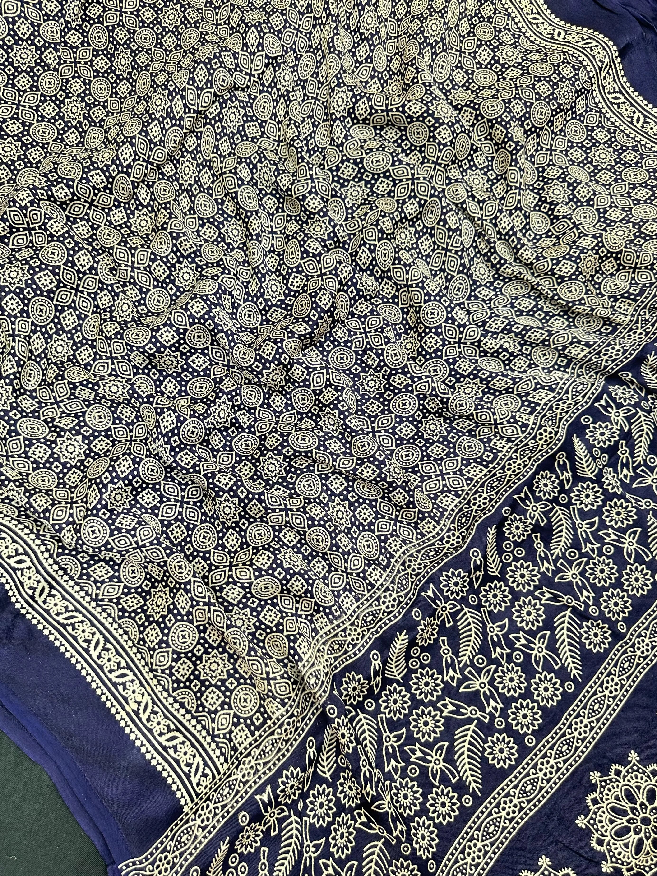 Modal printed saree with soft drape and vibrant digital prints – perfect for casual or office wear

