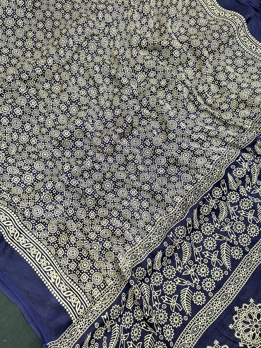 Modal printed saree with soft drape and vibrant digital prints – perfect for casual or office wear

