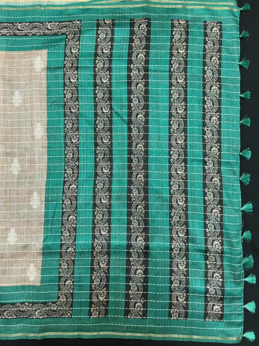 Classic Natural Tussar Silk Saree-Moon in june 