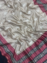 Classic Natural Tussar Silk Saree-Moon in june 