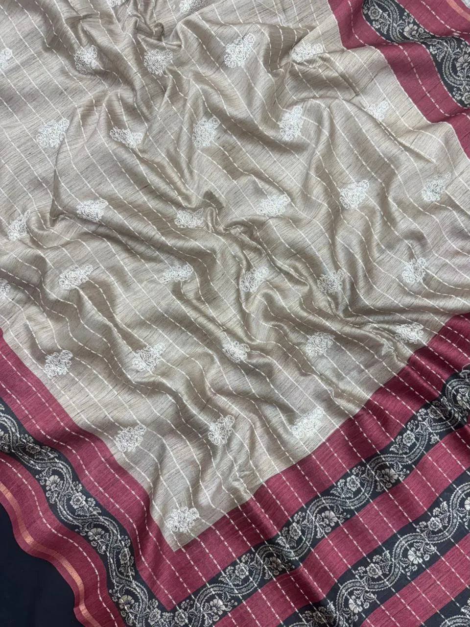 Classic Natural Tussar Silk Saree-Moon in june 