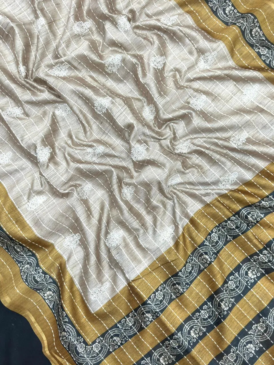 Classic Natural Tussar Silk Saree-Moon in june 