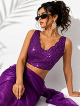 Dazzling Chamke Work V-Neck Blouse