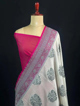 Exclusive Designer Pure Georgette Saree with Intricate Neem Zari