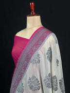 Exclusive Designer Pure Georgette Saree with Intricate Neem Zari