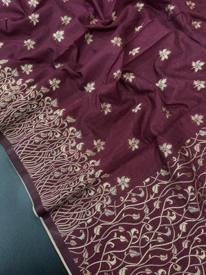 Regal Floral Zari Woven Raw Silk Saree