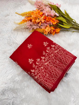 Regal Floral Zari Woven Raw Silk Saree