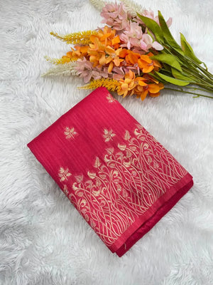 Regal Floral Zari Woven Raw Silk Saree