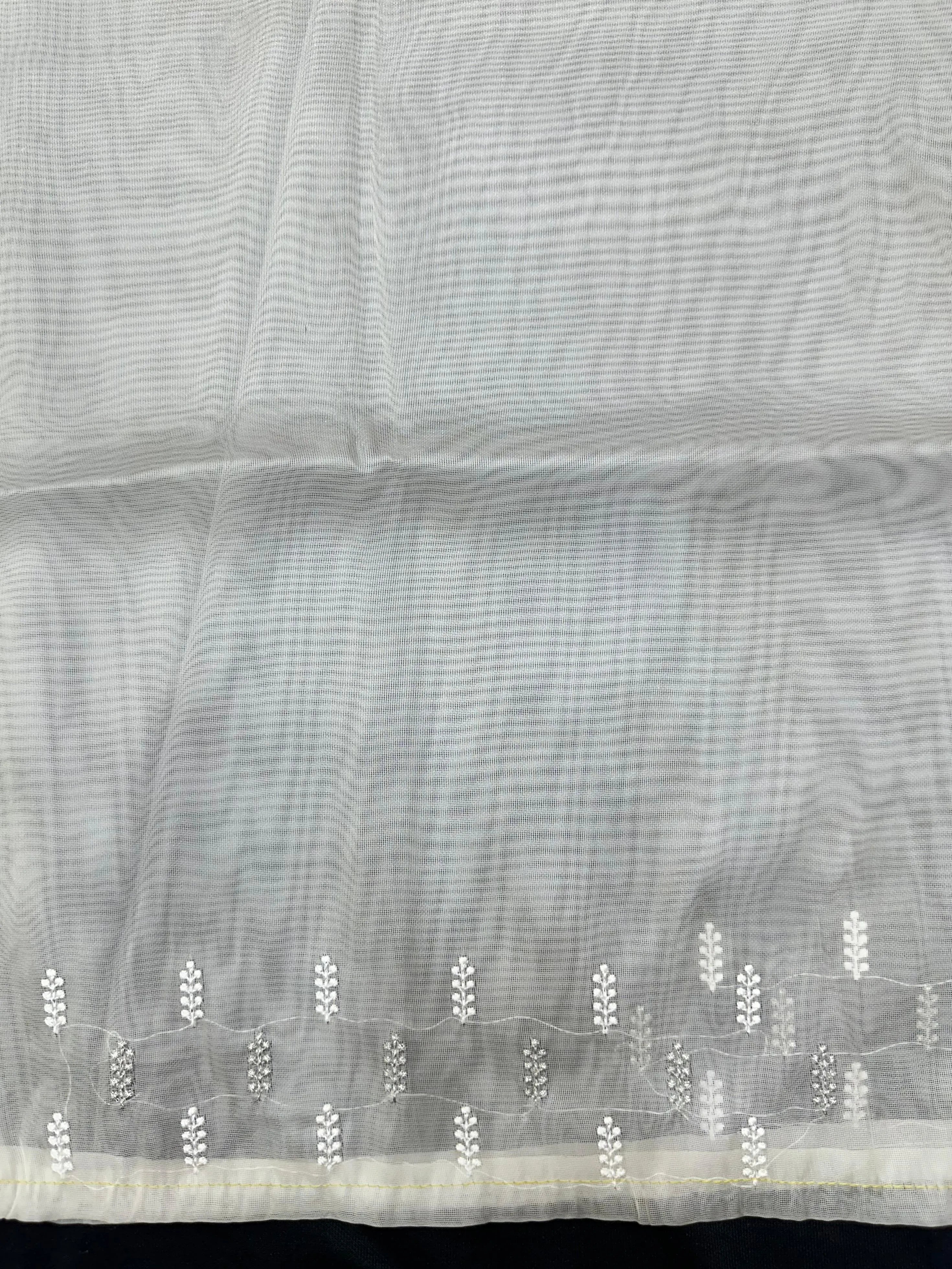 Woman wearing a sheer Organza Saree with elegant detailing and soft flow, perfect for festive events and stylish ethnic occasions.