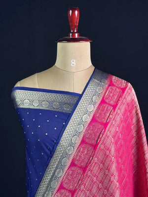 Georgette Saree Zari Weaving & Traditional Floral Border