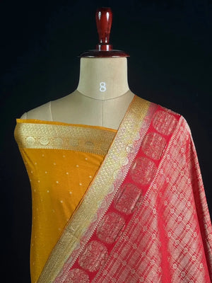 Georgette Saree Zari Weaving & Traditional Floral Border